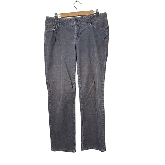 Banana Republic Pants - Banana Republic Women Corduroy Pants 12 Petite Grey Straight Leg Dark Academia